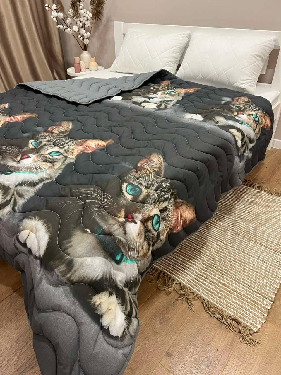 Одеяло летнее двухстороннее с рисунком полутораспальное 150x210 см Серый - фото 4 Одеяло летнее двухстороннее с рисунком полутораспальное 150x210 см Серый - фото 4