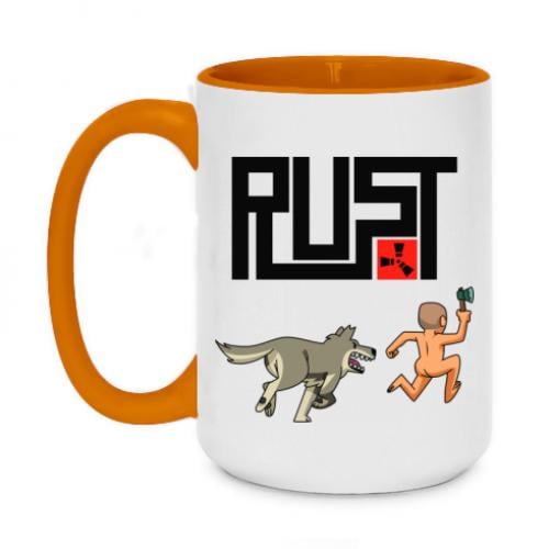 Чашка двухцветная Rust Art 420 мл Оранжевый (753319-9-49680)