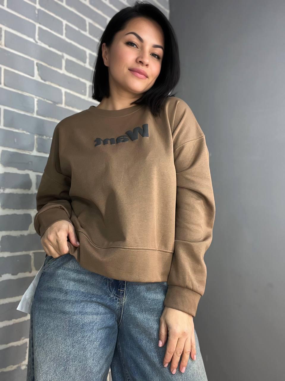 Свитшот женский U S 293 WANT широкий впереди OS Коричневый (1513) - фото 5