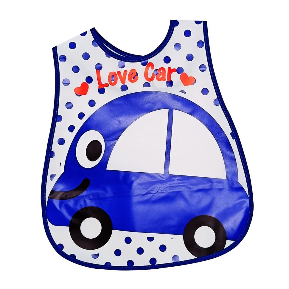 Слинявчик клейончастий Megazayka Love Car на липучці Синій (GN-339-N-20)