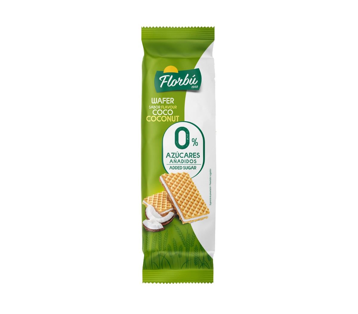 Вафли Florbu Wafer Sabor Flavour Coco Coconut 0% Azucares без сахара 150 г
