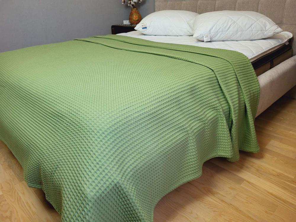 Покрывало Пике Сота 160x220 см Пряный зеленый (11103) - фото 1