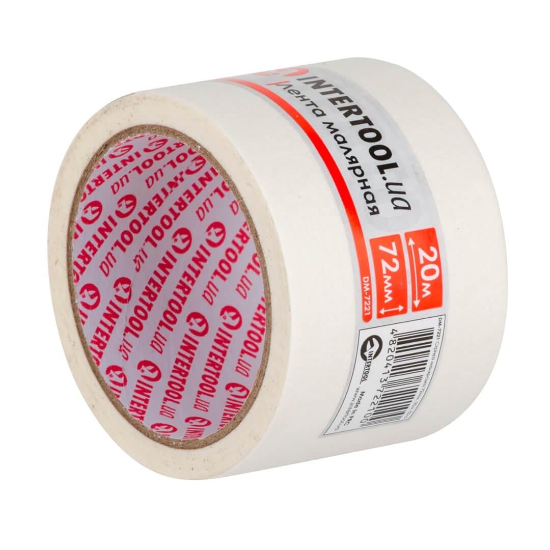 Малярная лента Intertool 72 мм 20 м Белый (DM-7221) Малярная лента Intertool 72 мм 20 м Белый (DM-7221)