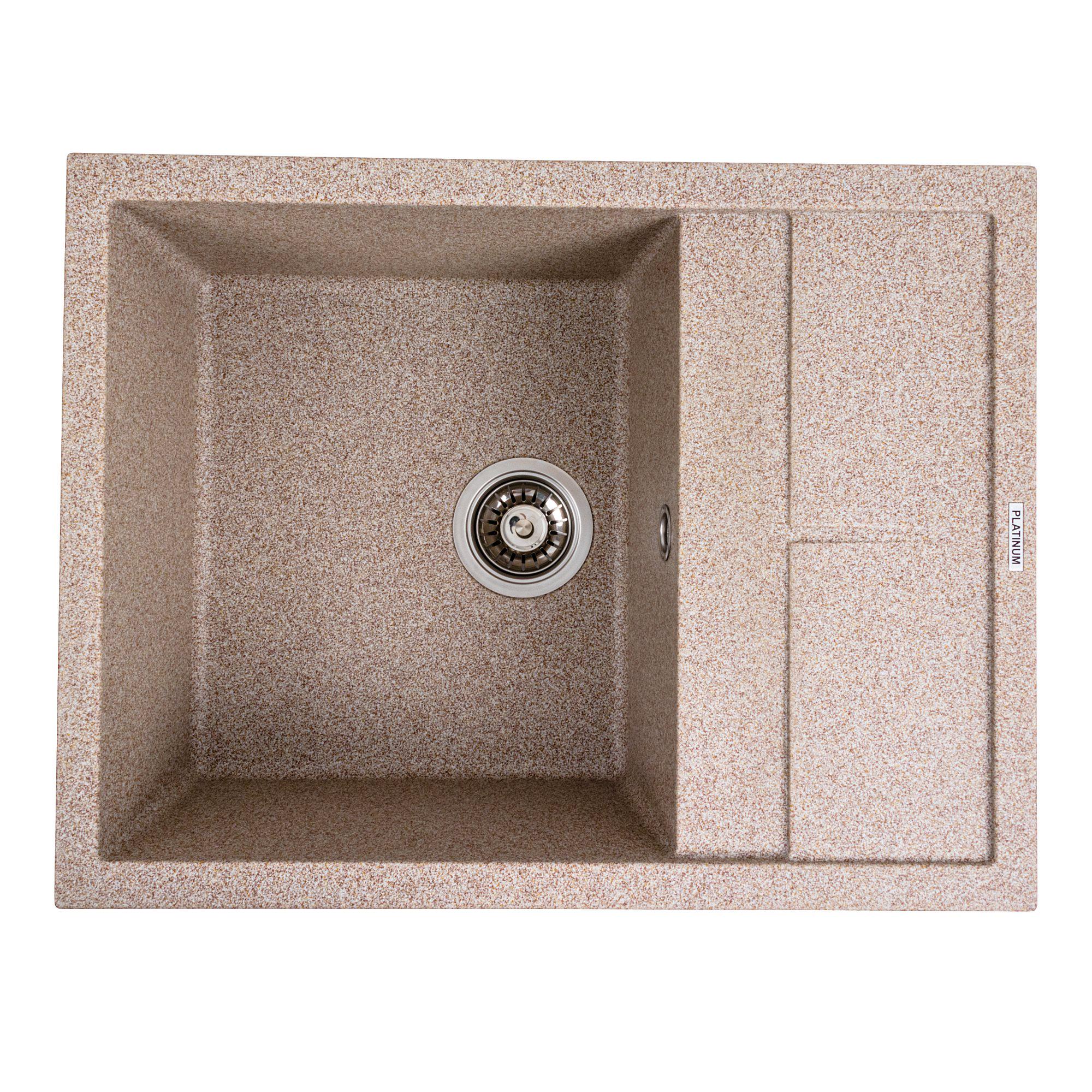 Мийка для кухні гранітна Platinum 6550 LOTOS матова Карамель Мийка для кухні гранітна Platinum 6550 LOTOS матова Карамель