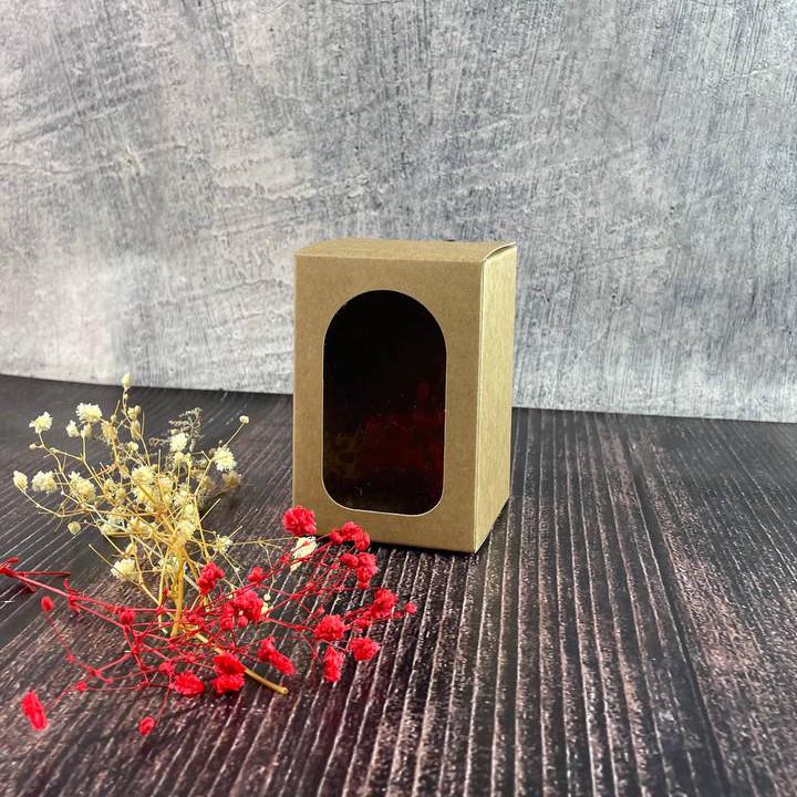 Коробка квадратна з віконцем 70х70х105 мм