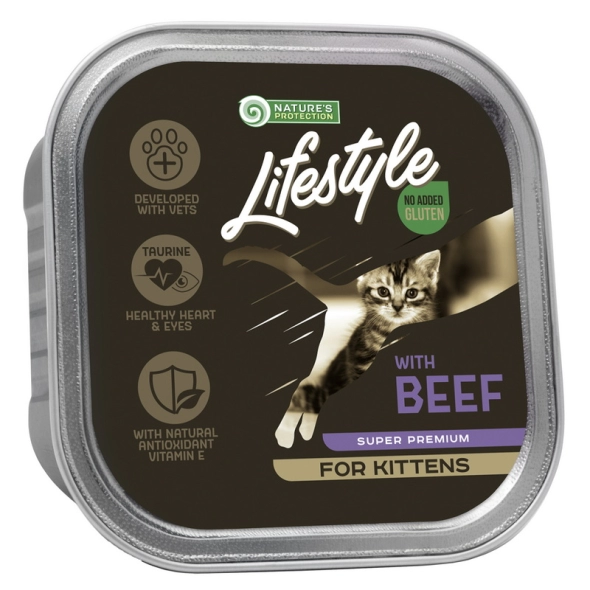 Вологий корм для кошенят Nature's Protection Lifestyle Kitten with Beef 85 г (KIKLS45712)