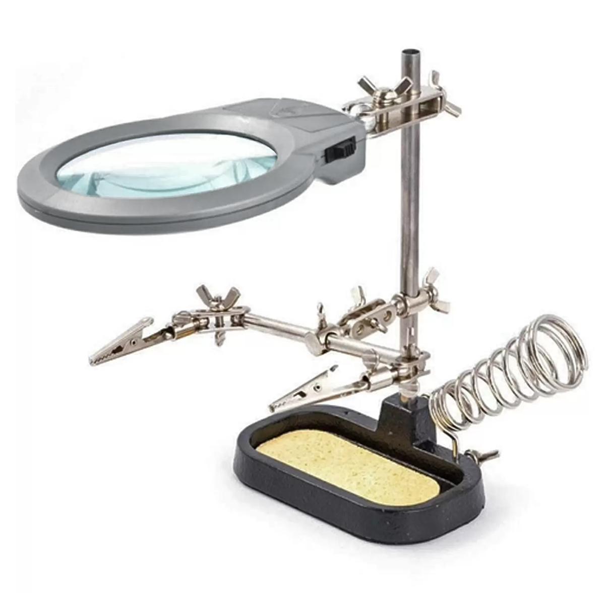 Держатель Третья рука ZD-10MB с лупой LED подсветки Gray/Black (160423) - фото 2 Держатель Третья рука ZD-10MB с лупой LED подсветки Gray/Black (160423) - фото 2