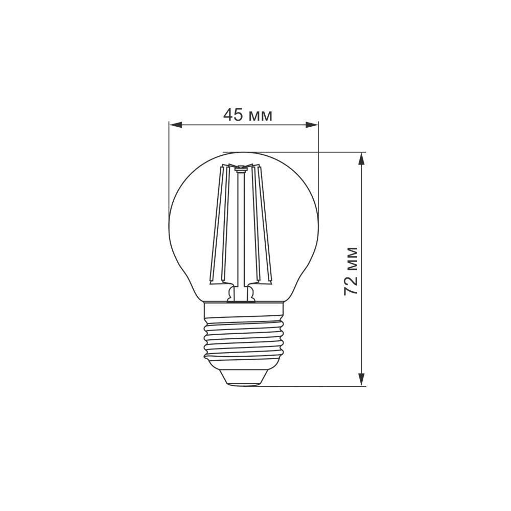 Лампа декоративна Titanum G45 4 Вт E27 4100 K TLFG4504274 Прозора (25525) - фото 4