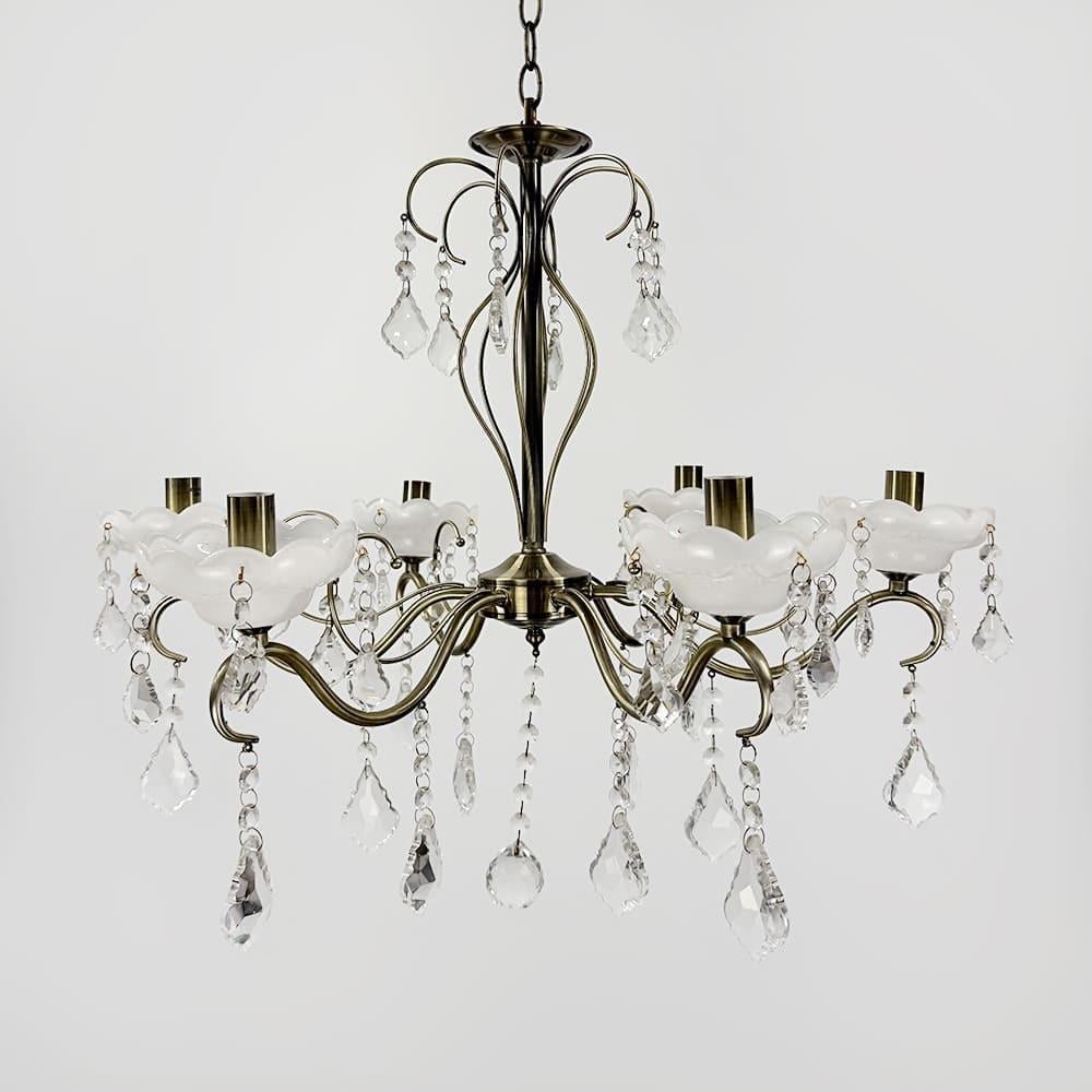 Люстра-підсвічник класична на 6 ламп Ø 60 см Сатин (6028/6) - фото 5 Люстра-підсвічник класична на 6 ламп Ø 60 см Сатин (6028/6) - фото 5