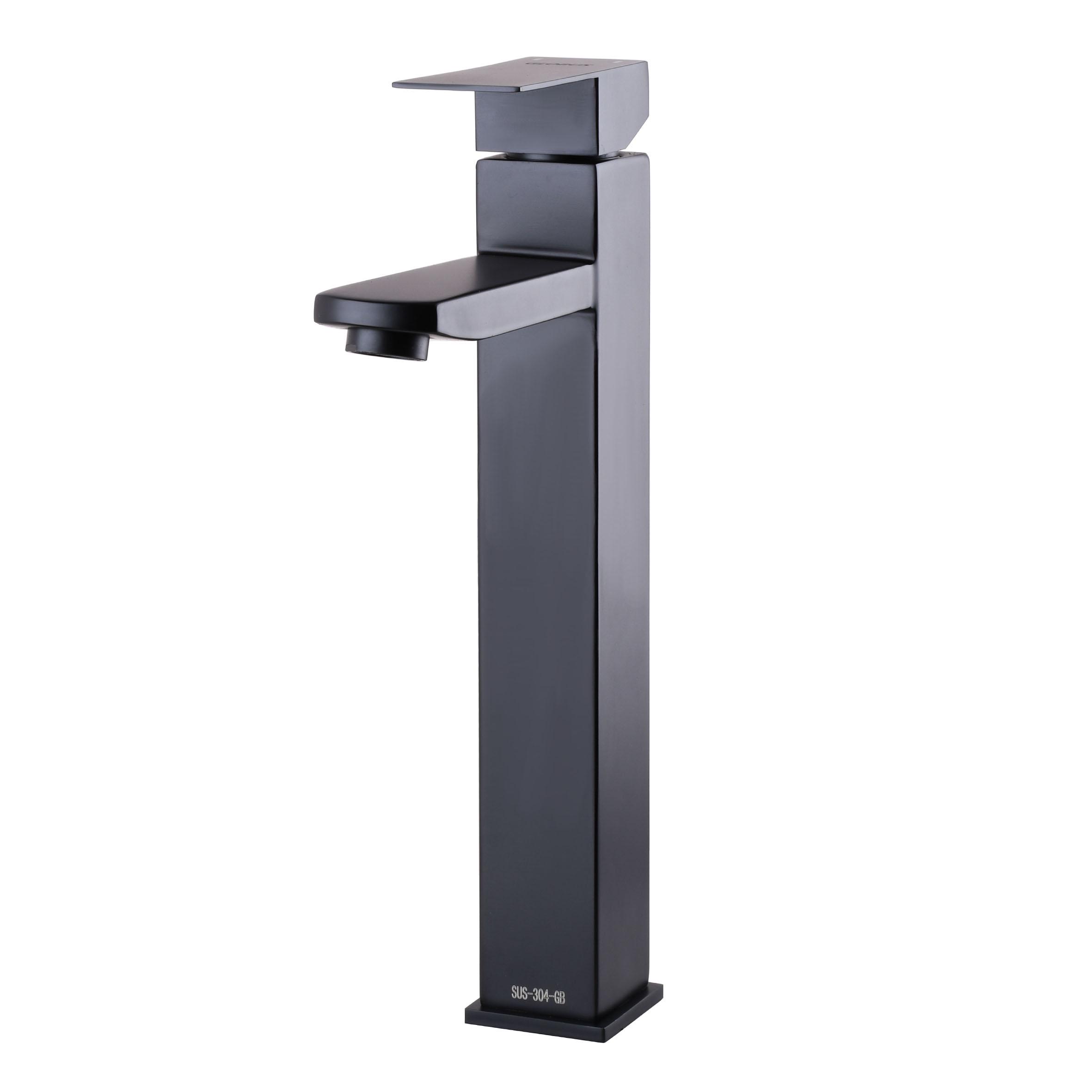 Змішувач для умивальника Globus Lux SICILIA SBQ-201-BB високий одноважільний Чорний (108639)