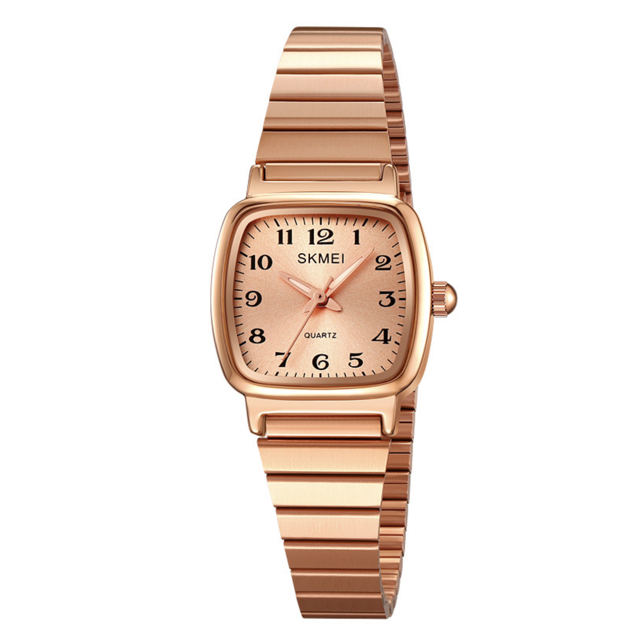 Годинник жіночий металевий Skmei з цифрами Рожеве золото (z065-2)