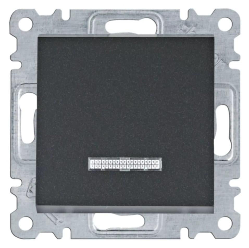 Выключатель одноклавишный с подсветкой Hager Lumina-2 WL0213 10АХ/230В 1-полюсный Черный (10538)