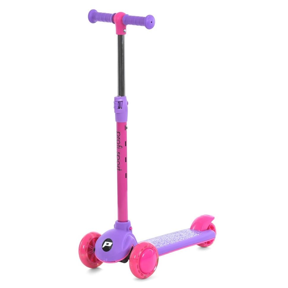 Самокат для девочек Bambi трехколесный со светящимися колесами Розовый (DS-171-S-378)