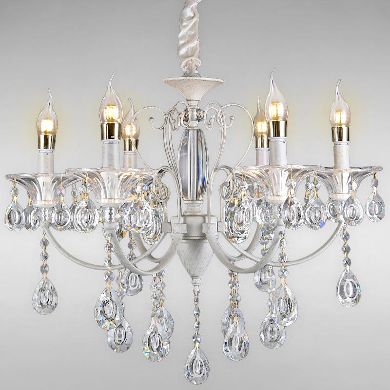 Люстра подвесная Light House ES-15873/6 Свечи на шесть ламп Белый