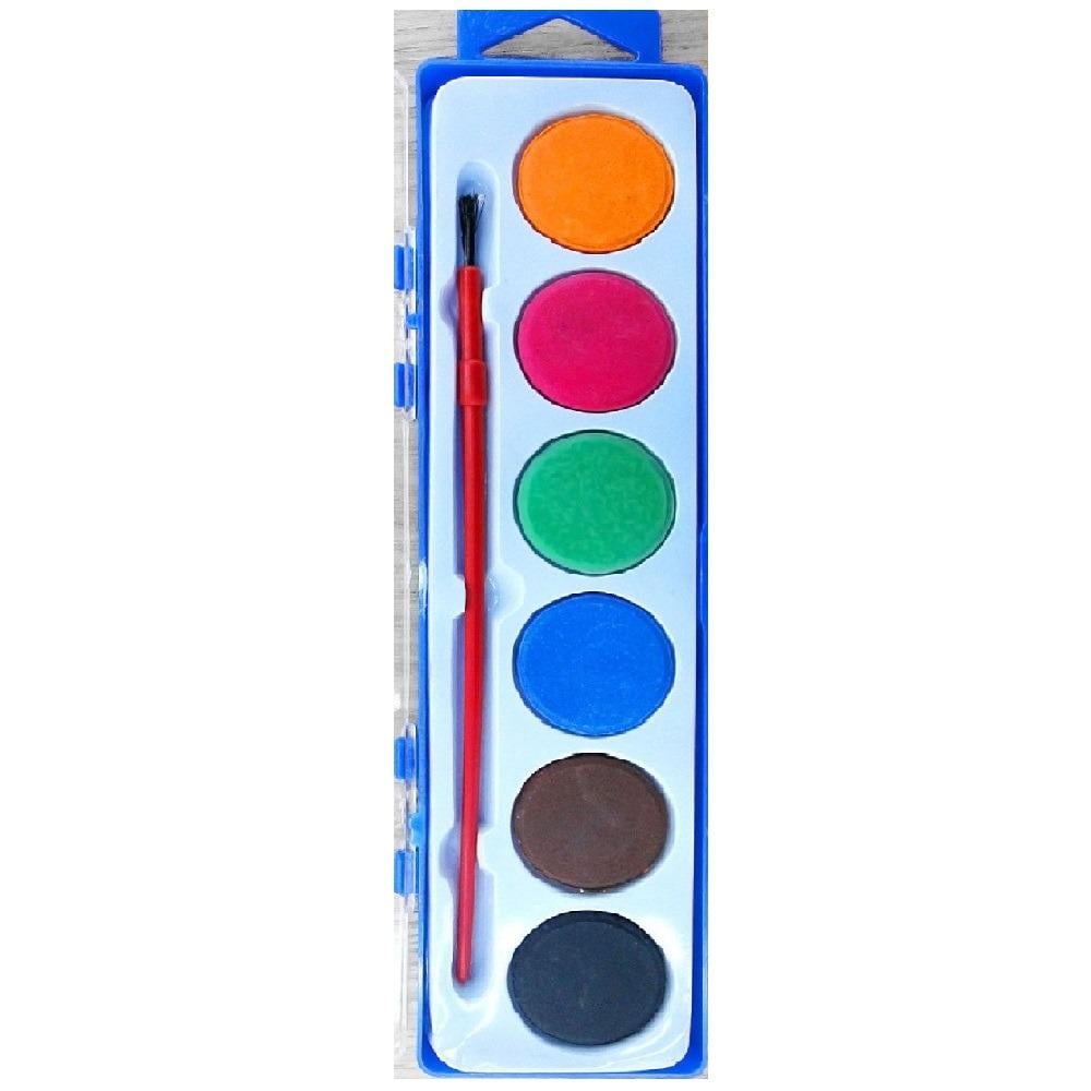 Краски акварельные с кисточкой 6 шт. (WW00566ST)