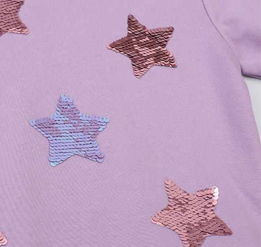 Платье детское со звездами 116 см Фиолетовый (23992144) - фото 3 Платье детское со звездами 116 см Фиолетовый (23992144) - фото 3