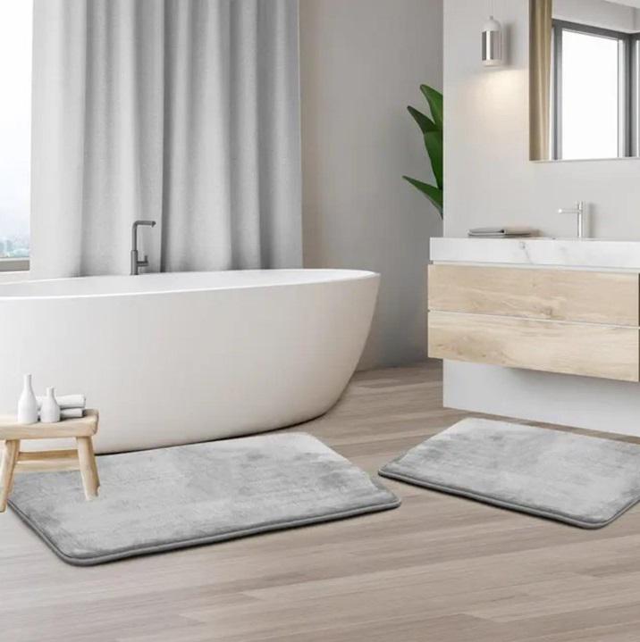 Набір килимків в ванну та туалет Smooth Premium Memory Foam 2в1 80х50/60х40 см Сірий (NKPSmooth0002) - фото 9 Набір килимків в ванну та туалет Smooth Premium Memory Foam 2в1 80х50/60х40 см Сірий (NKPSmooth0002) - фото 9