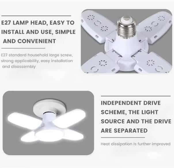 Лампа светодиодная LED складная E27/28 Вт Холодный белый - фото 4 Лампа светодиодная LED складная E27/28 Вт Холодный белый - фото 4