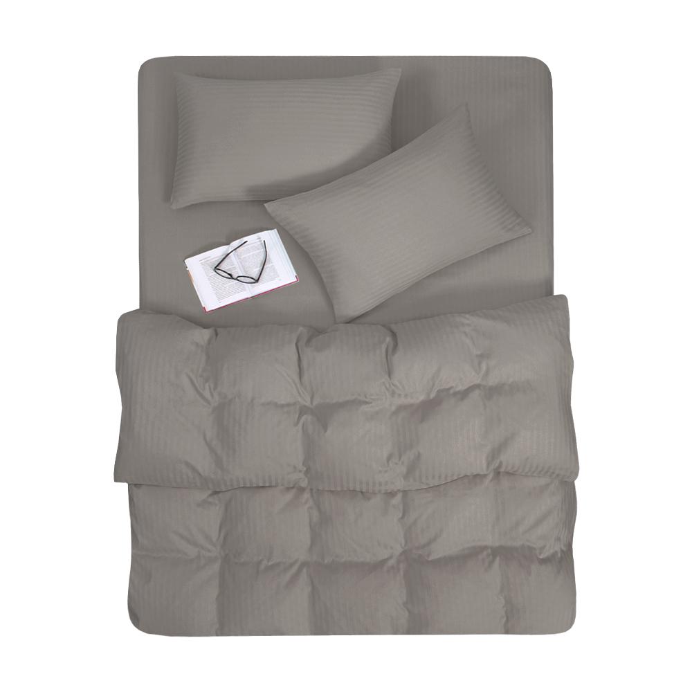 Комплект постільної білизни Lotus Готель сатин-страйп євро Какао (20258)