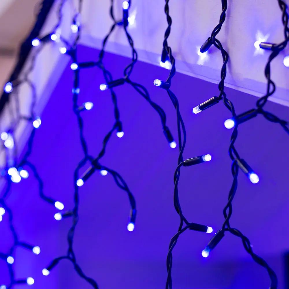 Гірлянда бахрома вулична Xmas 150 LED BLU-BL 3,3 Line Short curtain 10 м Синій (1304129988) - фото 1