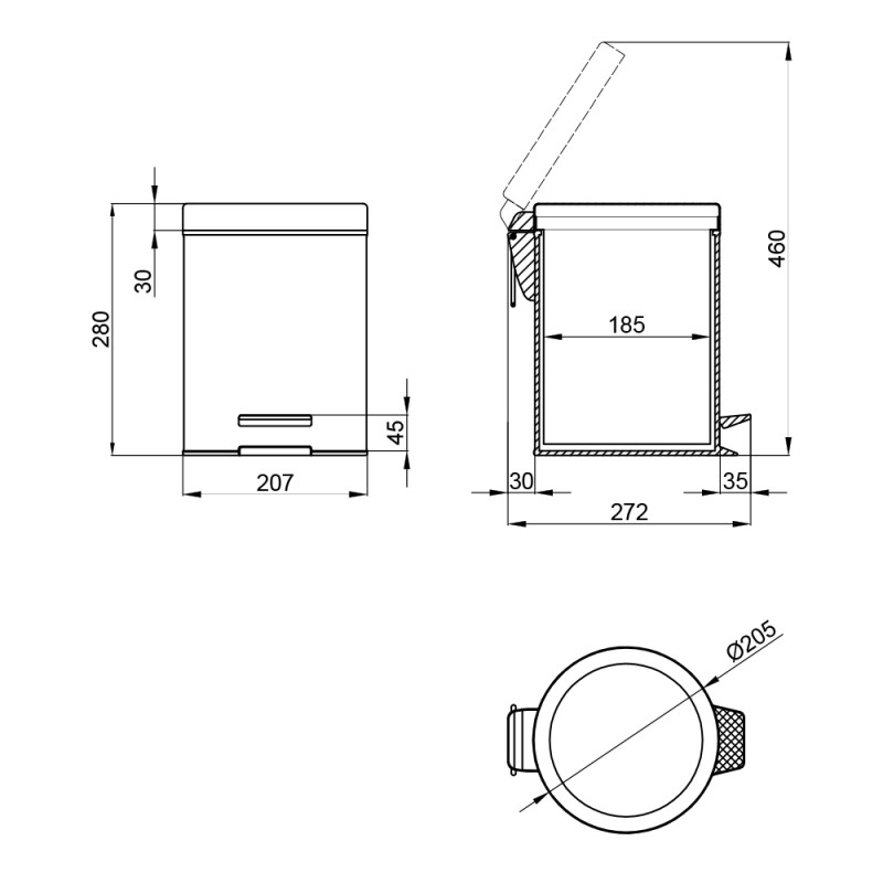 Відро для сміття Q-tap Liberty BLM 1149 - фото 4