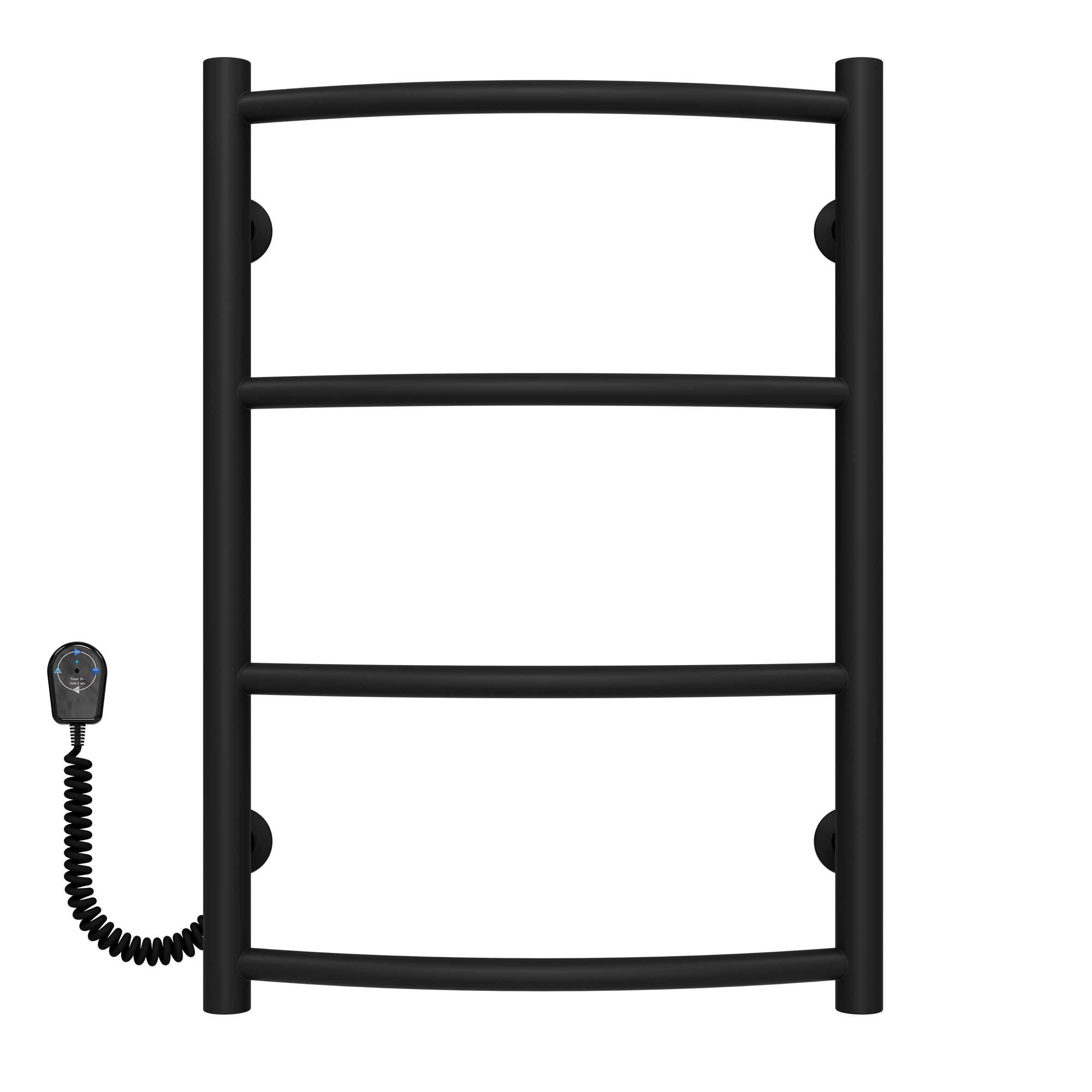 Полотенцесушитель электрический Deffi Классик П4 EF16 левое подключение нержавеющая сталь 400х600 мм Черный (C.DK.60.40.4.EBL5)