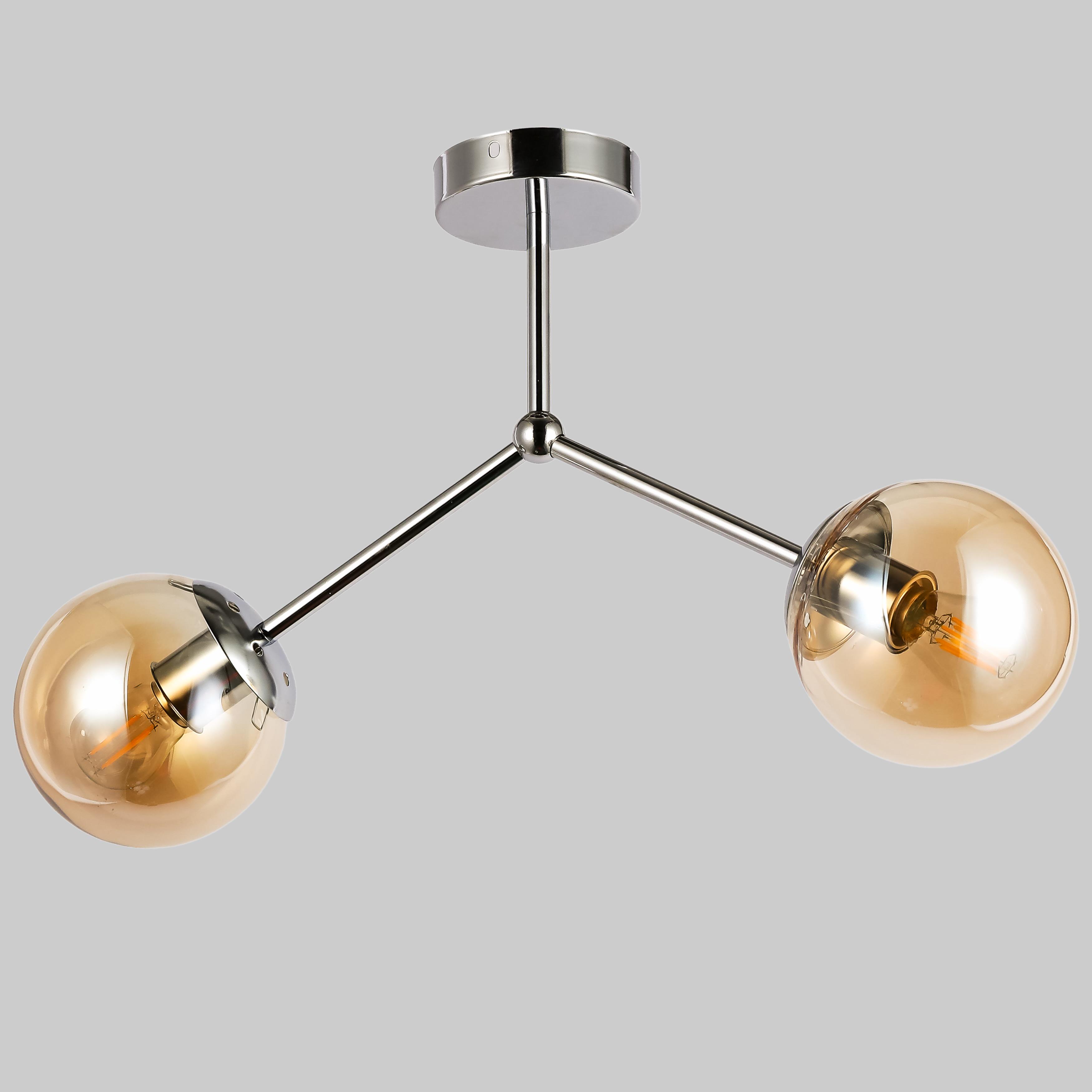 Люстра потолочная с двумя плафонами (52-9811-2 CR+BR)