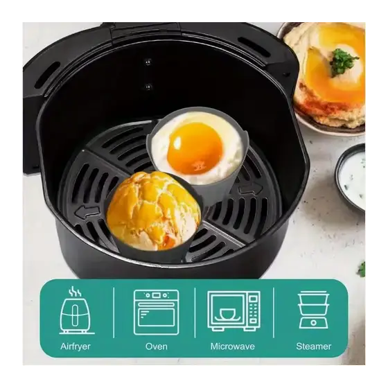 Формы силиконовые для варки яиц пашот 3 шт. Черный (WER-997) - фото 4 Формы силиконовые для варки яиц пашот 3 шт. Черный (WER-997) - фото 4