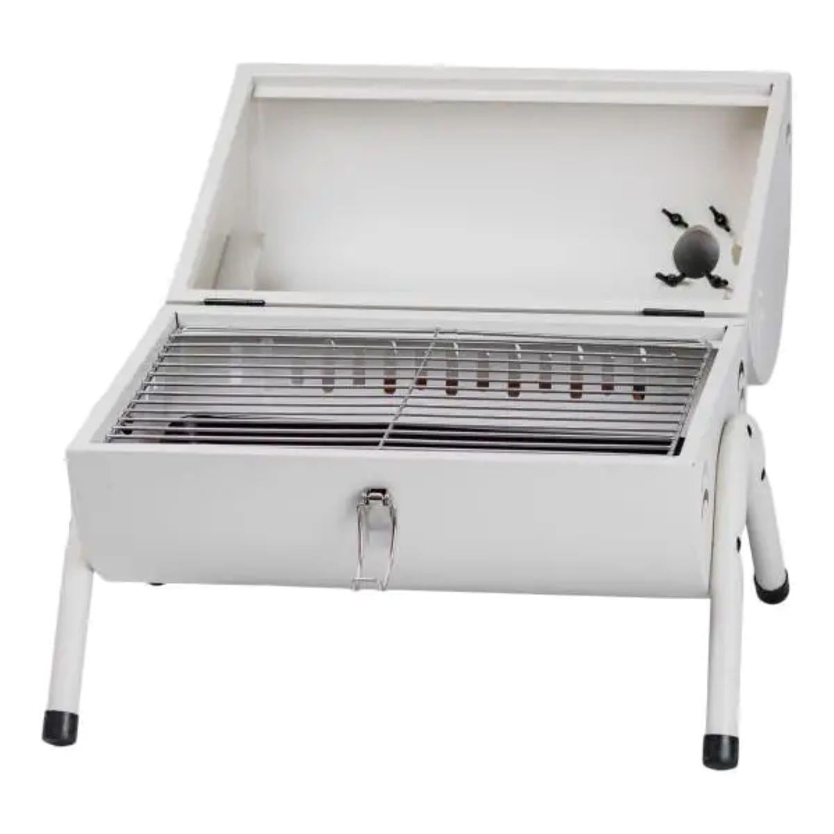 Мангал угольный двусторонний с решоткой 38x28x40 см Белый (4036)