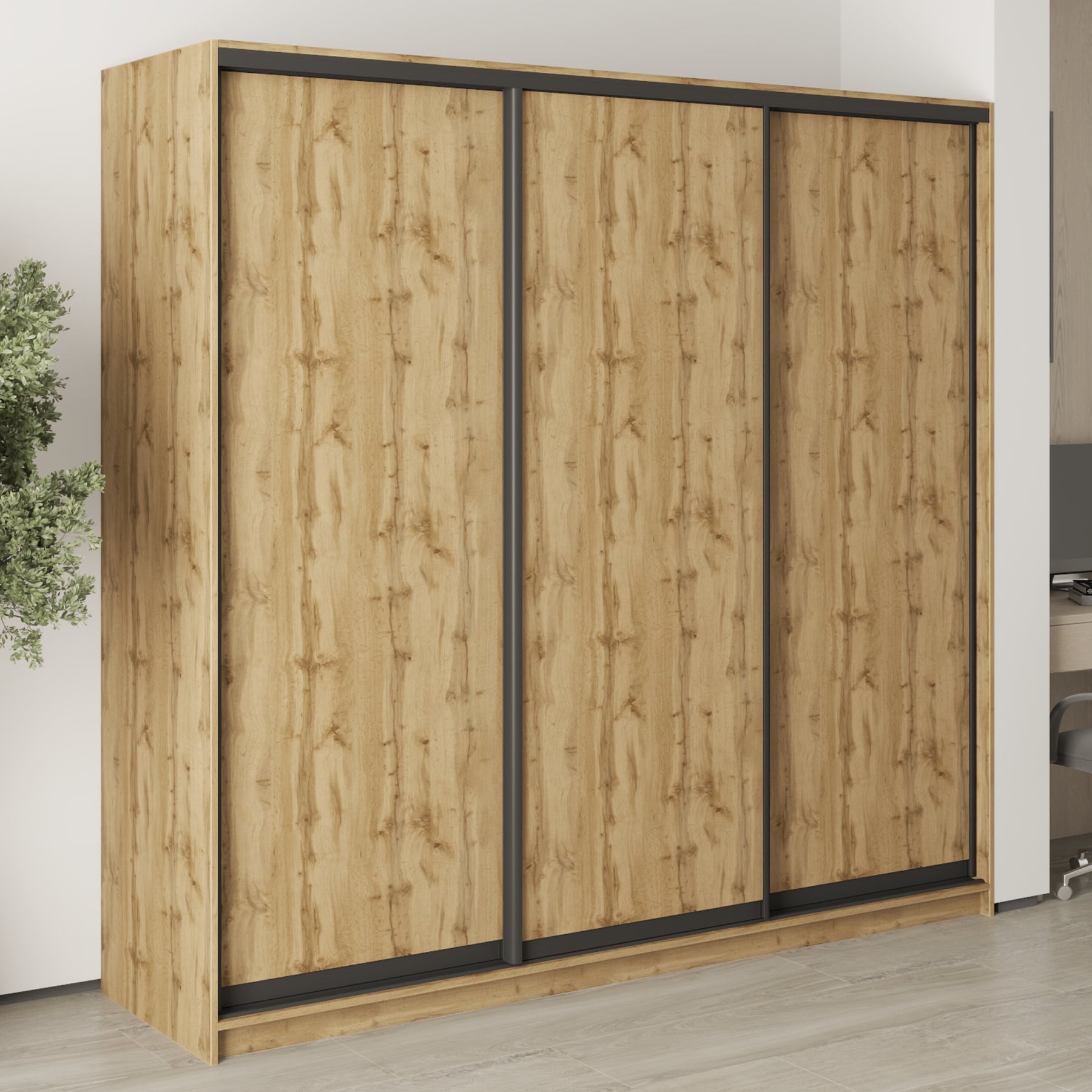 Шкаф-купе трехдверный Mebel Star Комбо BG MBS-9032 220х45х210 см Дуб тахо (1009021) - фото 1