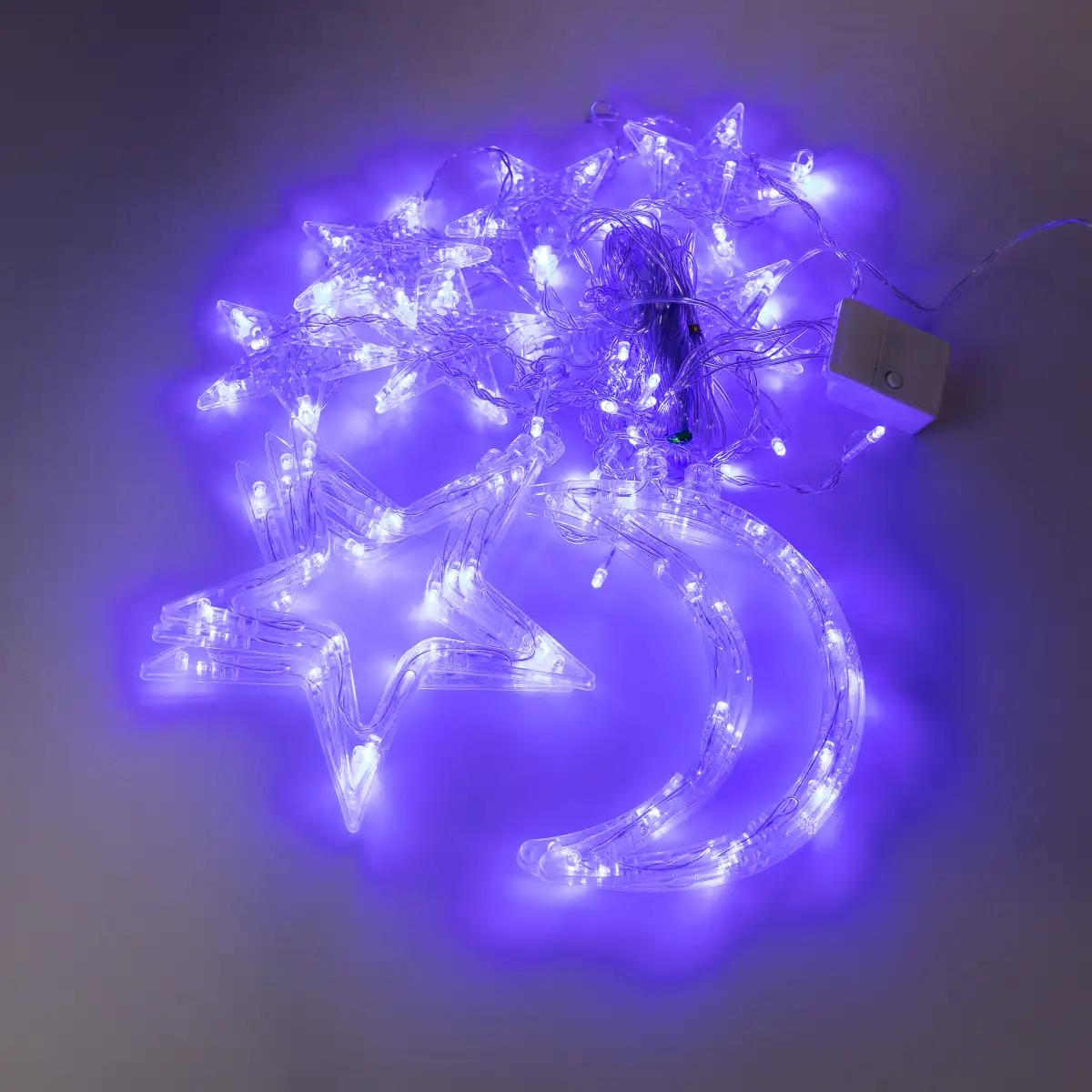 Гірлянда-штора Зірка на вікно/для фотозон 3 м Синій (5366) - фото 5