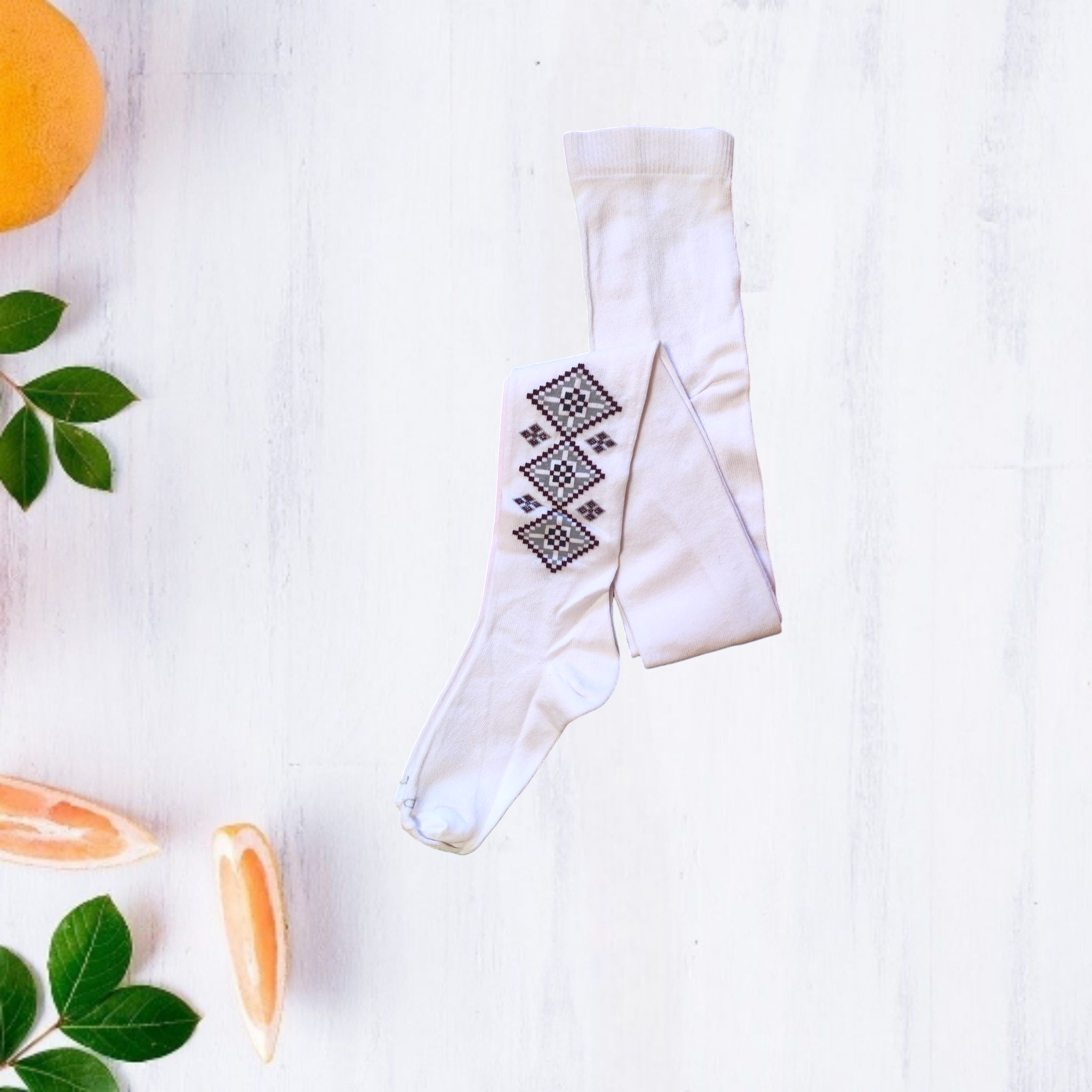 Колготки дитячі Duna демісезонні бавовняні вишиванка 134-140 см