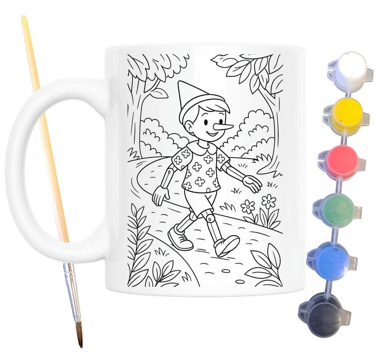 Набор для творчества кружка раскраска Приключения Пиноккио по мотивам романа Карло Коллоди 330 мл Белый (КР0192)