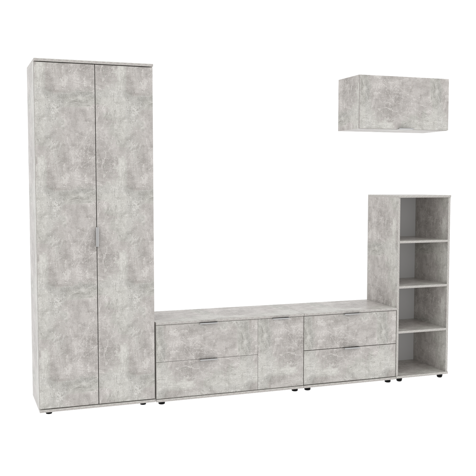 Стенка в гостиную Ketrin-3 2820х425х2100 мм Бетон Стенка в гостиную Ketrin-3 2820х425х2100 мм Бетон