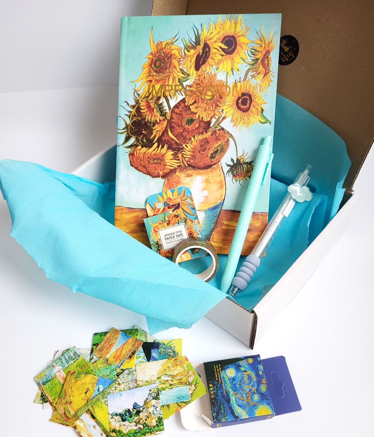 Подарочный набор канцелярии с картиной Ван Гог Подсолнухи 5 предметов (341)