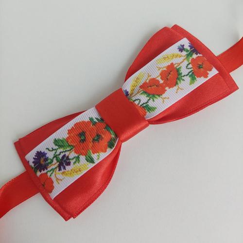 Галстук-бабочка для мальчика в украинском стиле Красный (290006)