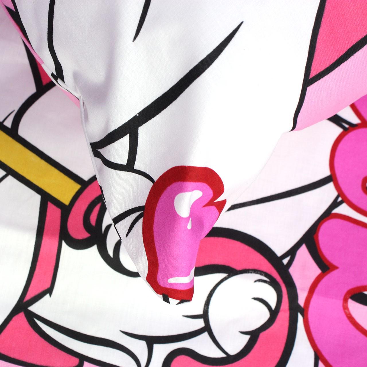 Комплект постельного белья Еней-плюс Р0156 полуторный Розовый/Красный - фото 2