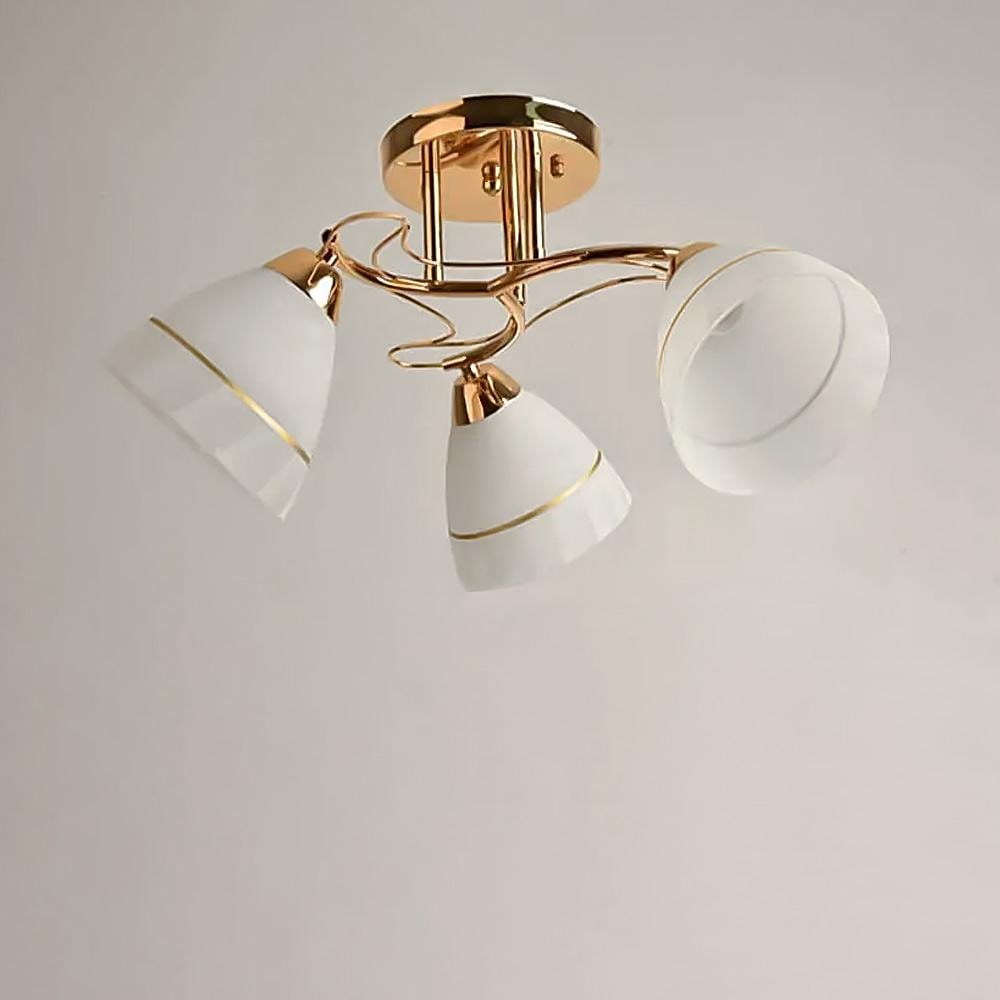 Люстра потолочная Light House SH-19186/3 FG 500х500х240 мм E27х3 Золотистый/Белый (78267)