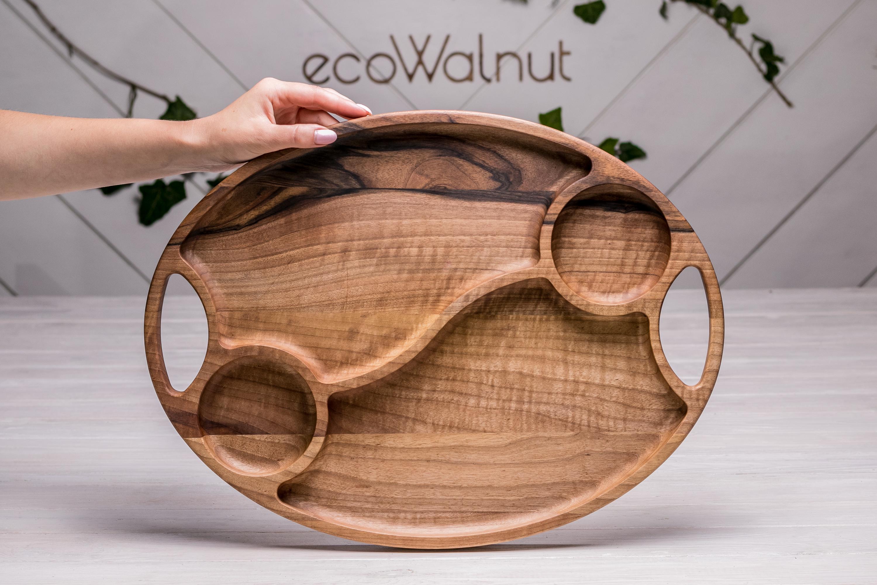 Тарелка деревянная EcoWalnut для закусок M (EK-38.1) - фото 5