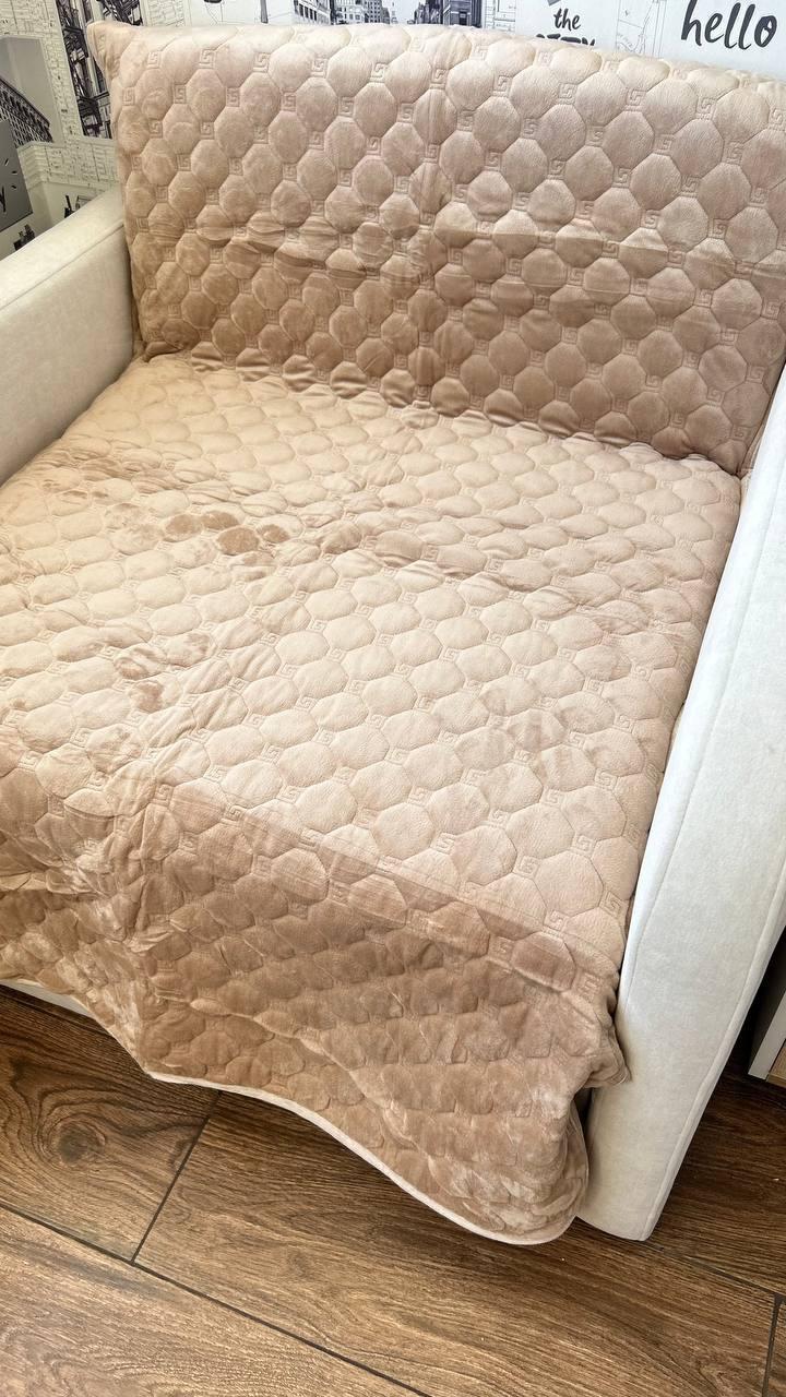 Накидки на диван та крісла велюрові Бежевий (П4К-1102) - фото 6 Накидки на диван та крісла велюрові Бежевий (П4К-1102) - фото 6