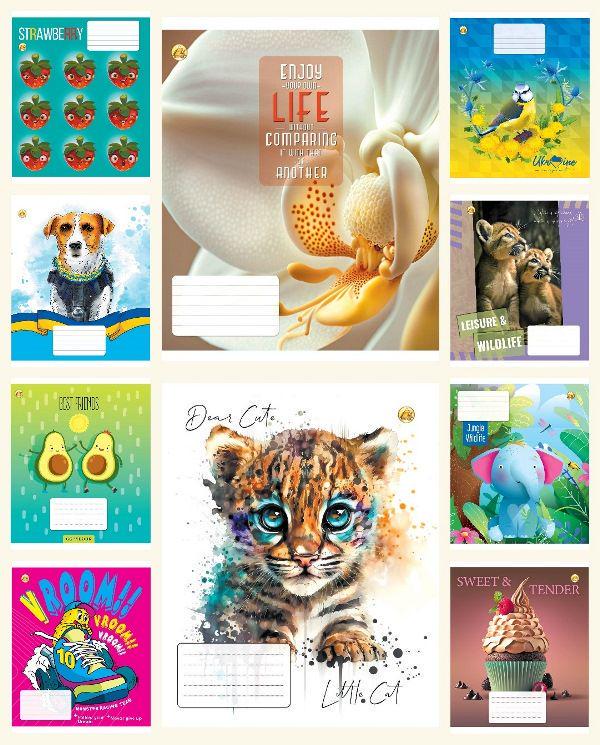 Зошити учнівські у лінійку Тетрада ТЕ42101 Мікс 12 арк. 25 шт. в уп. (MTT-183915)