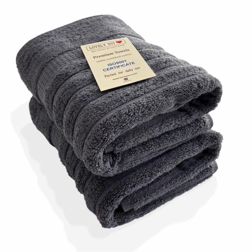 Набор полотенец для ванной Lovely Svi Oxford Stripe жаккард 2 шт. 50х90 см Charcoal (441124) - фото 1 Набор полотенец для ванной Lovely Svi Oxford Stripe жаккард 2 шт. 50х90 см Charcoal (441124) - фото 1