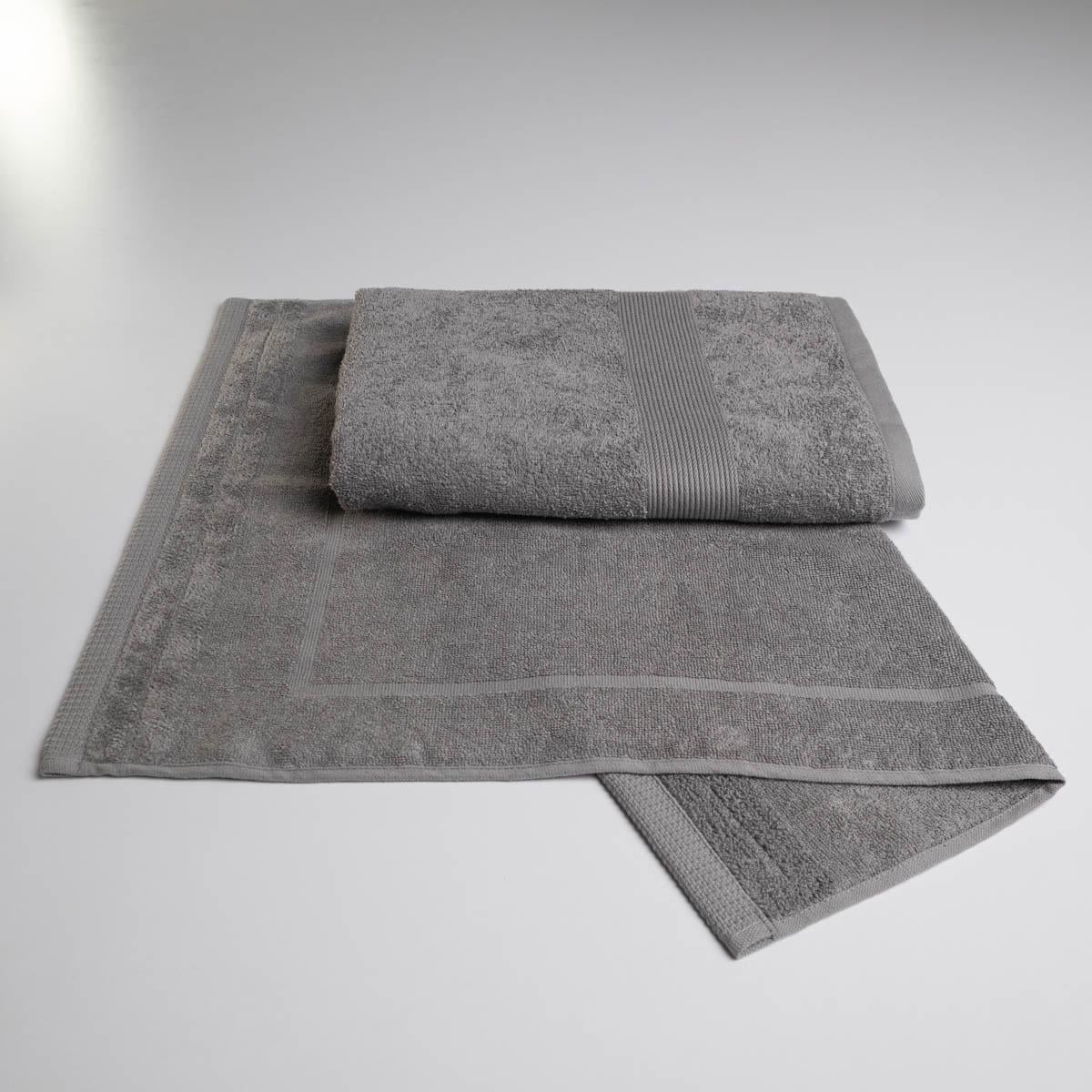 Набор банный махровый GM Textile с бордюром 50х70/70х140 см Серый (nm400b-k2-grey)
