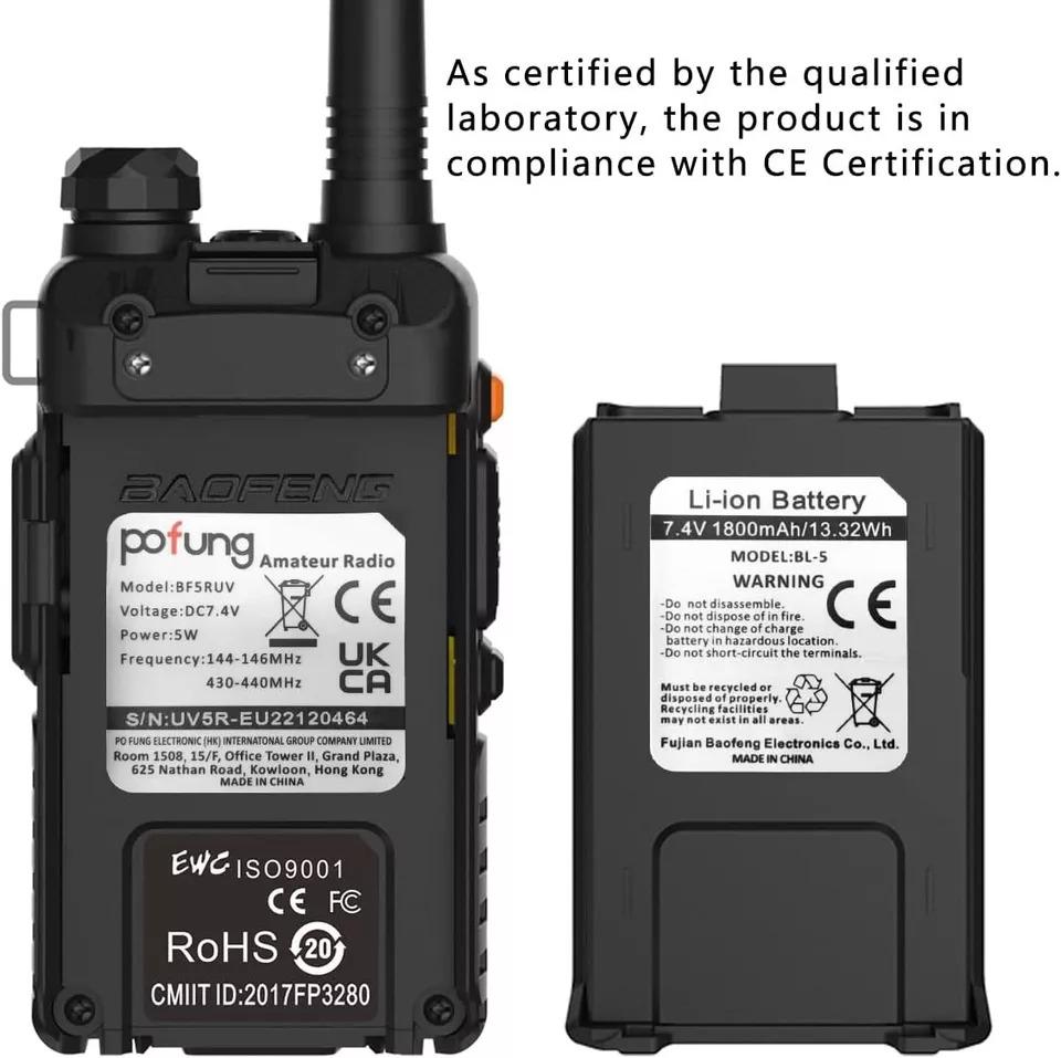 Рація дводіапазонна Pofung BF5RUV Walkie Talkie 5R до 5 км 3800 мАг - фото 8