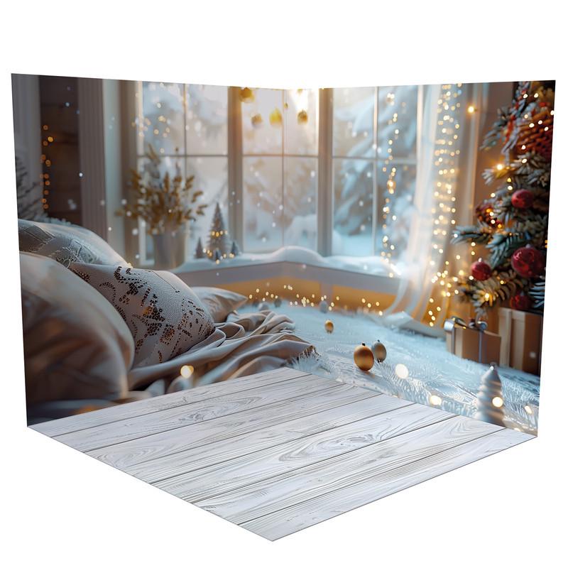 Фотофон новогодний угловой виниловый Frontlit 160x160 см 450 г/м2 №58559