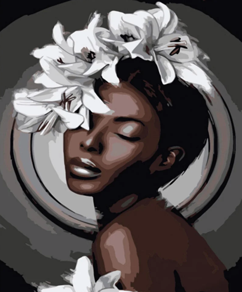 Картина за номерами Strateg Чорне з білим 40x50 см (DY304) Картина за номерами Strateg Чорне з білим 40x50 см (DY304)