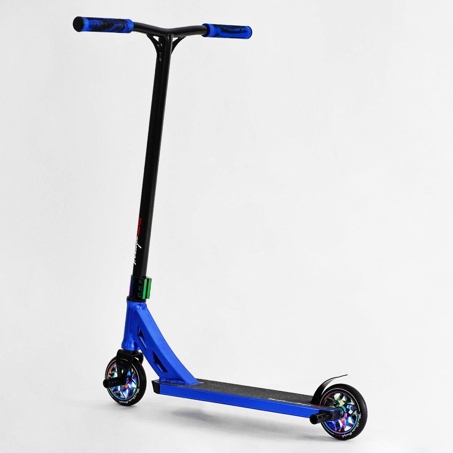 Самокат трюковый Best Scooter Freestyle Pro Hic-система пеги алюминиевый диск/дека колеса PU Blue (115641) - фото 2