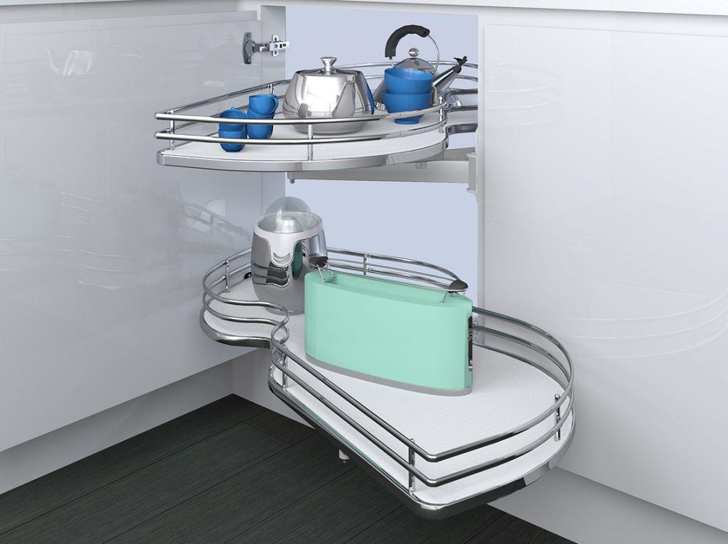 Механизм Combi'S в угловой модуль INOXA Ellite 846BEY/DX правый 2 полки 900 мм Хром/Белый (104829)