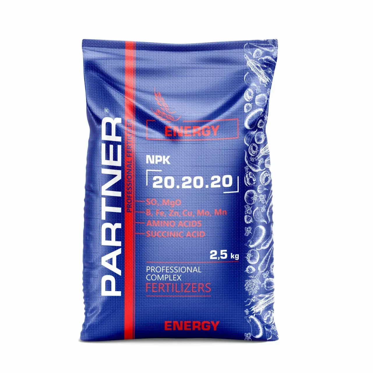 Добриво комплексне Partner Energy NPK 20.20.20 АМК/ME 2,5 кг (0202)