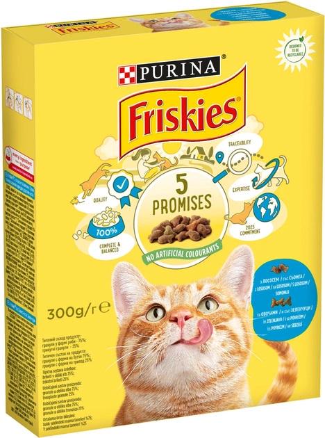 Корм сухий для дорослих котів Friskies з лососем та овочами 300 г - фото 1 Корм сухий для дорослих котів Friskies з лососем та овочами 300 г - фото 1